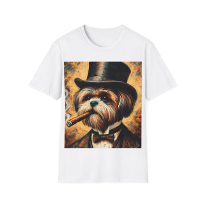 Classy Smoking Shih Tzu Dog T-Shirt