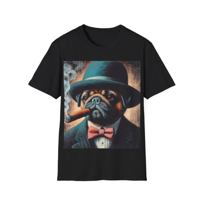 Classy Smoking Pug T-Shirt