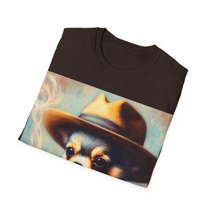 Classy Smoking Chihuahua Dog T-Shirt