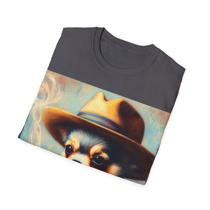 Classy Smoking Chihuahua Dog T-Shirt