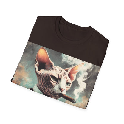 Classy Smoking Sphynx Cat T-Shirt