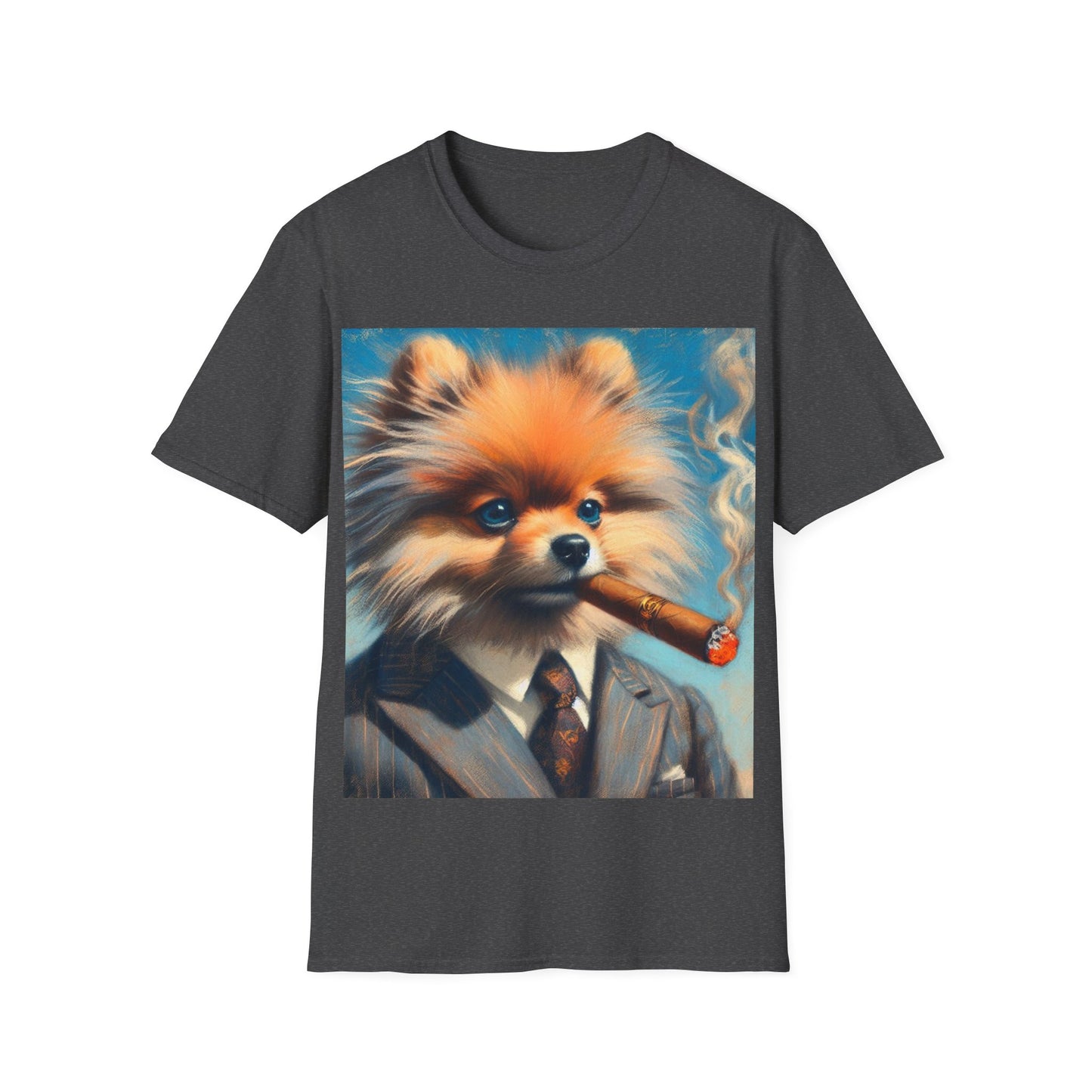 Classy Smoking Pomeranian Dog T-Shirt