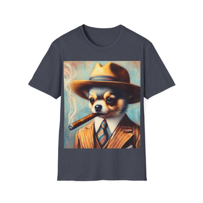 Classy Smoking Chihuahua Dog T-Shirt