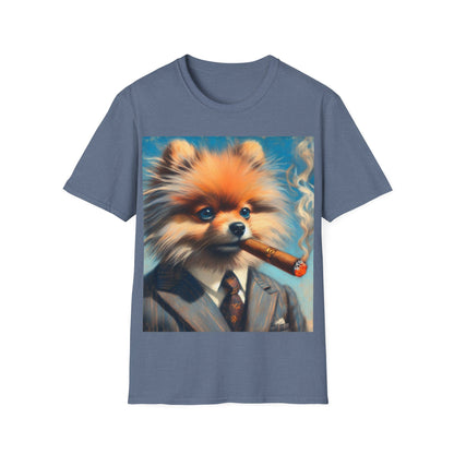 Classy Smoking Pomeranian Dog T-Shirt