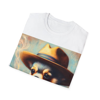 Classy Smoking Chihuahua Dog T-Shirt