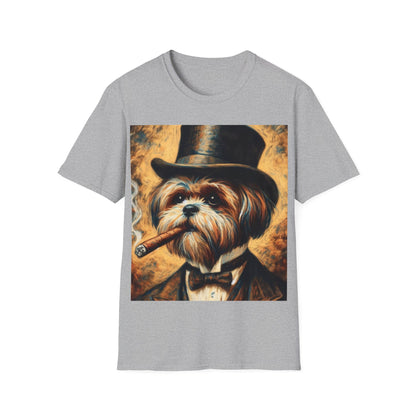 Classy Smoking Shih Tzu Dog T-Shirt