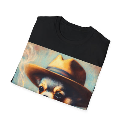 Classy Smoking Chihuahua Dog T-Shirt