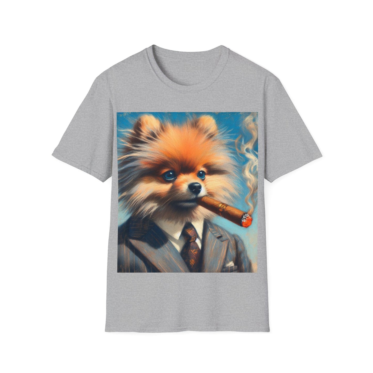 Classy Smoking Pomeranian Dog T-Shirt