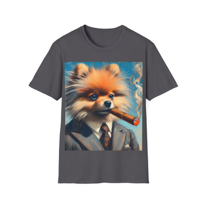 Classy Smoking Pomeranian Dog T-Shirt