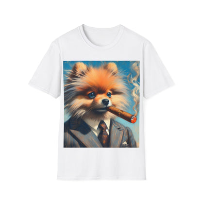 Classy Smoking Pomeranian Dog T-Shirt