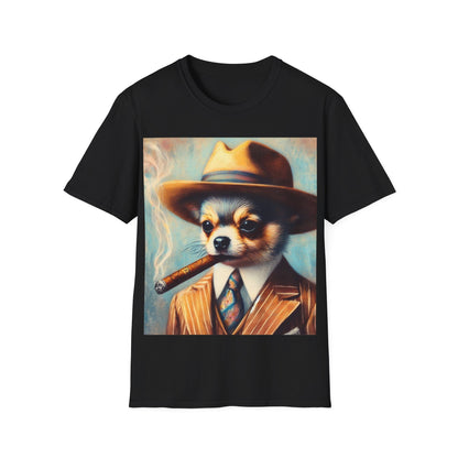 Classy Smoking Chihuahua Dog T-Shirt