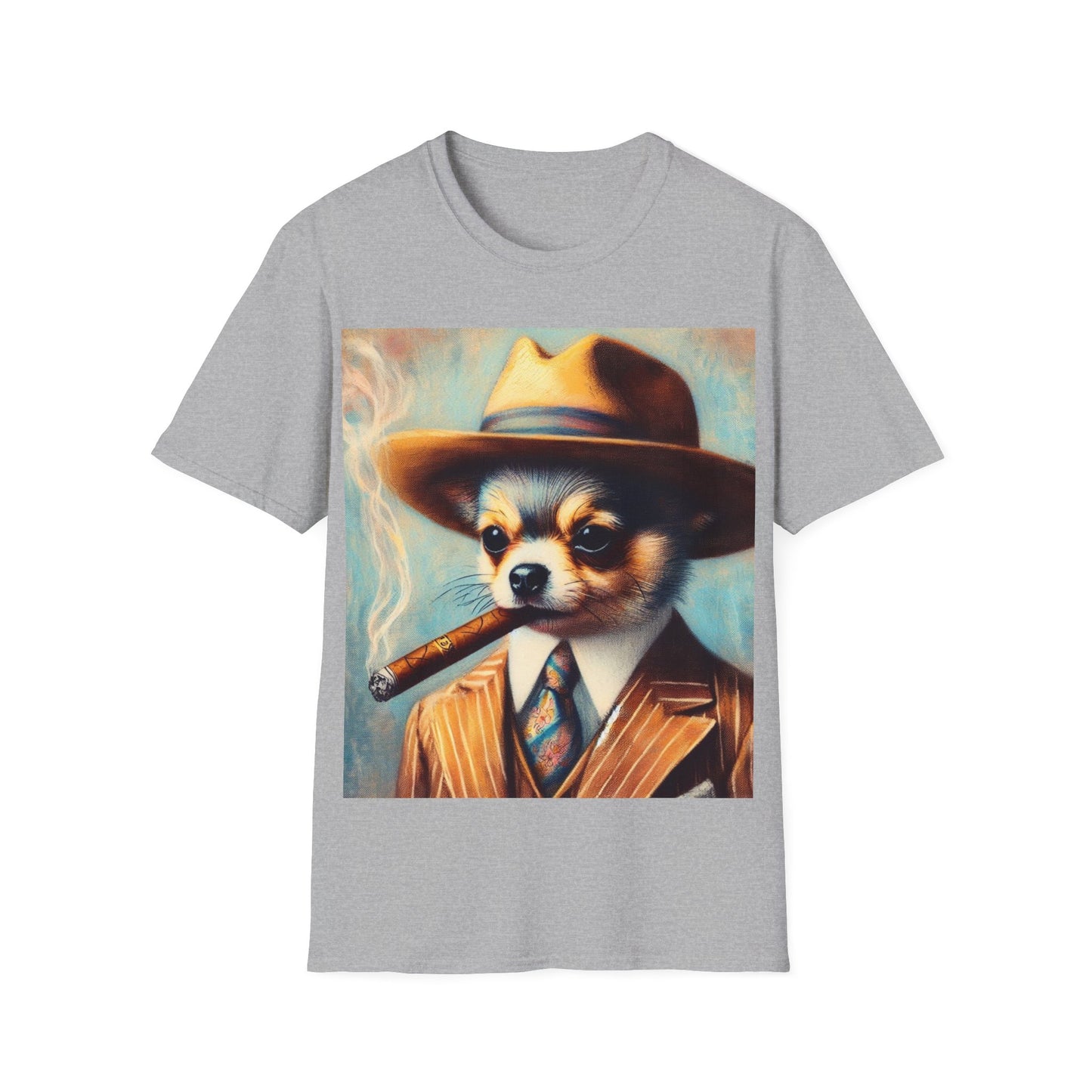 Classy Smoking Chihuahua Dog T-Shirt