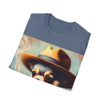 Classy Smoking Chihuahua Dog T-Shirt