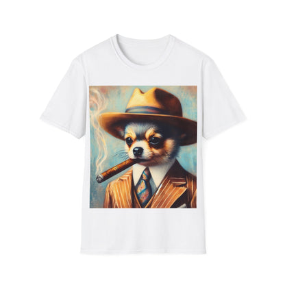 Classy Smoking Chihuahua Dog T-Shirt