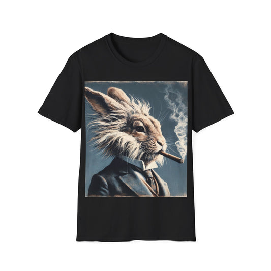 Classy Smoking Lionhead Rabbit T-Shirt