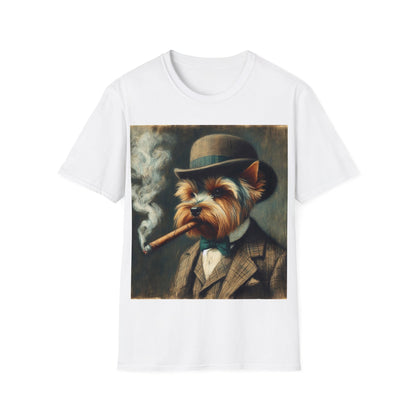 Classy Smoking Yorkshire Terrier Dog T-Shirt