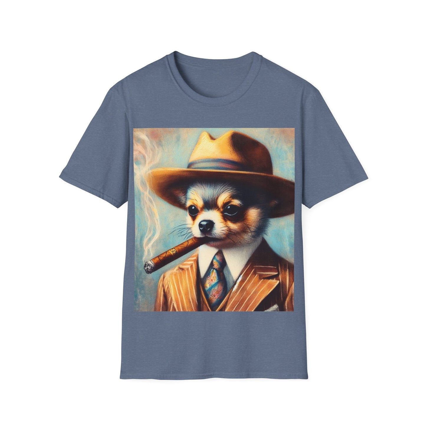 Classy Smoking Chihuahua Dog T-Shirt