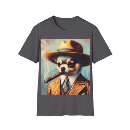 Classy Smoking Chihuahua Dog T-Shirt