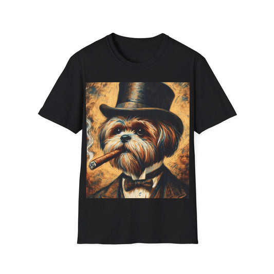 Classy Smoking Shih Tzu Dog T-Shirt