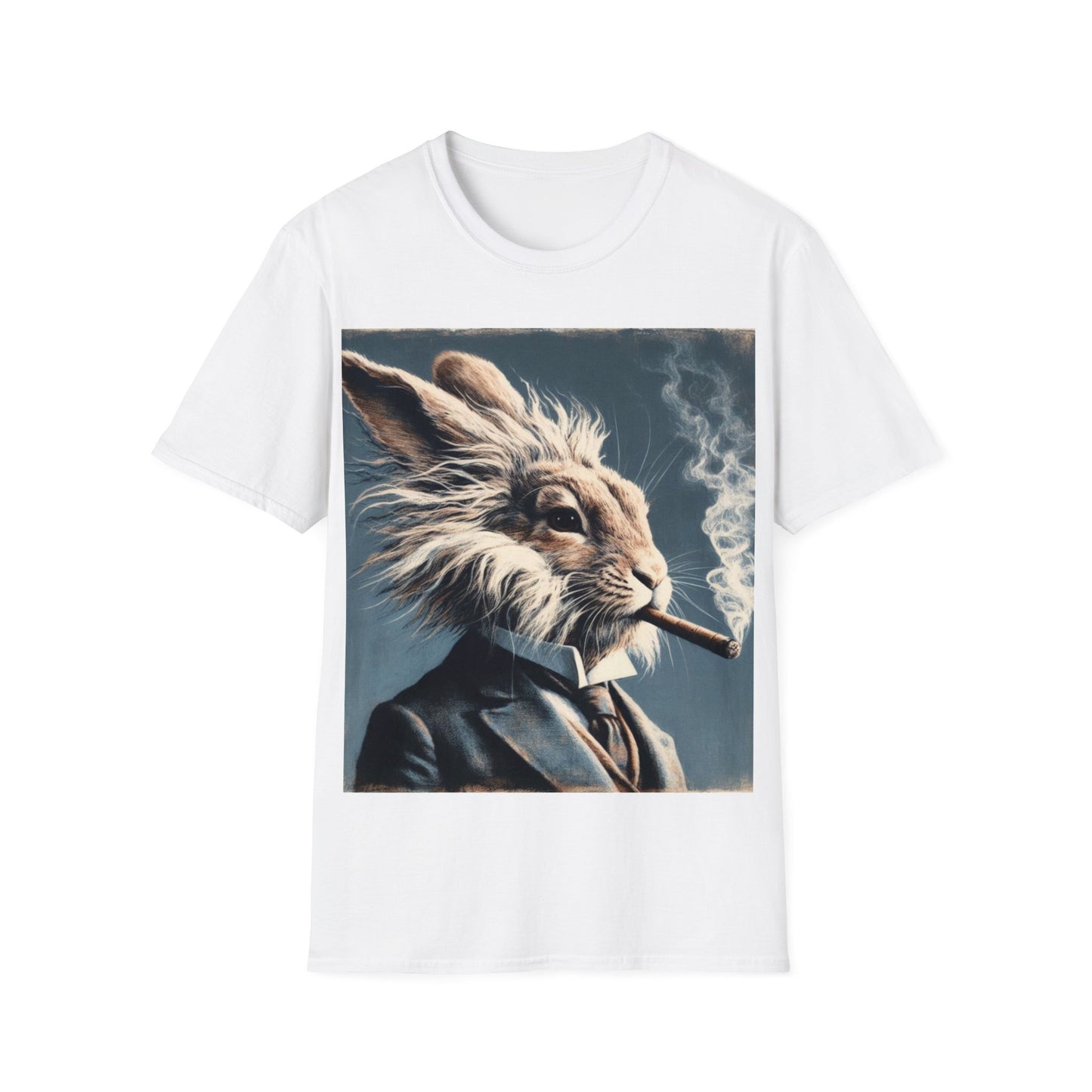 Classy Smoking Lionhead Rabbit T-Shirt